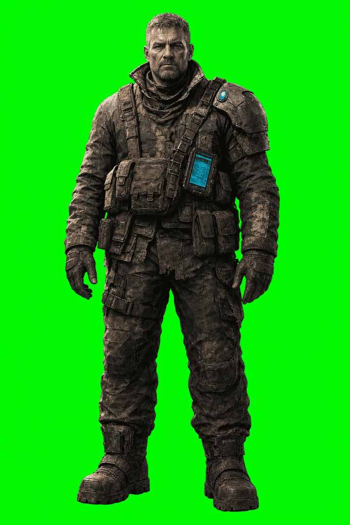 The first quartermaster pilot, ready to pass from generated image into the local asset pipeline.