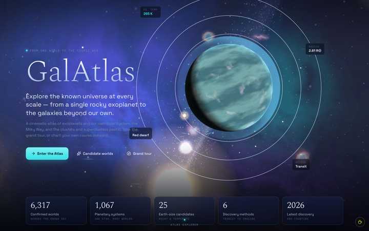 GalAtlas wearing the new signature: the shared maker's mark and a canonical author entity now travel with the cosmos.